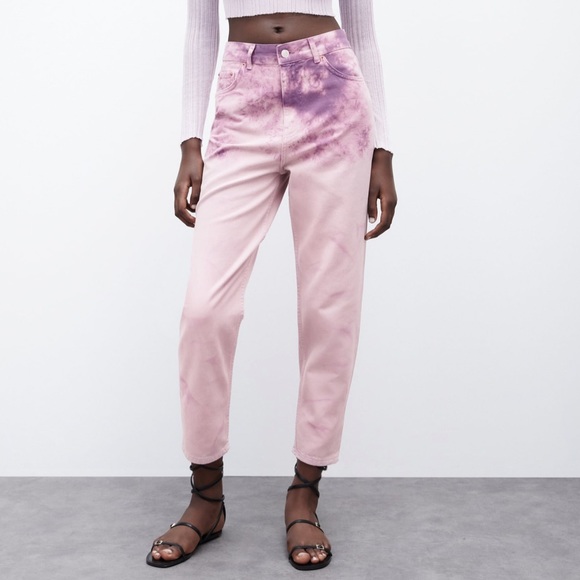 Pink tie die mom fit jeans - Picture 2 of 3